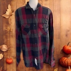 Wallin & Bros Navy & Red Buffalo Plaid Mens Shirt